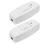 TOBBOMEY Interruttore a Bilanciere con Spia Luminosa 2 Pezzi Interruttore a Cavo Compatto per Lampada da Tavolo Controllo a Pressione per Elettrodomestici e Luce da Scrivania per Camera