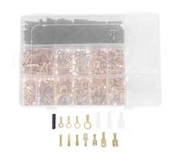 TOBBOMEY Kit da 1050 Pezzi di Terminali a Crimpare Maschio-Femmina in Ottone Guaina Termorestringente Connettori a Forcella Assortiti per Cablaggio Elettrico e Audio Adatti per