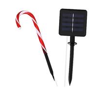 TOBBOMEY Lampada Bastoncino Natalizio Solare LED Decorazione Natale con Design Bastone Leggero e Portatile per Esterni Festività
