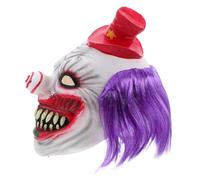 TOBBOMEY Maschera Punk Clown per Adulti in Lattice Realistica con Capelli e Verdi Viso Spaventoso e Sorridente per Halloween Cosplay Mascherata e Eventi Horror