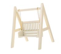 TOBBOMEY Mini Dondolo per Miniatura in Bianco Accessorio Decorativo per Casa delle e Micro Dondolo Appesa e Intrattenimento