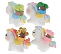 TOBBOMEY Mini Statuette di Cavalli in Resina Set da 4 Sculture Decorative Vintage per Scrivania Ufficio e Micro Paesaggi Domestici Ornamenti da Tavolo Compatti per Casa e Giardino