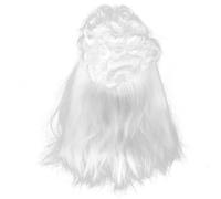 TOBBOMEY Parrucca da Giudice Maschile Bianca Riccia Lunga in Fibra Sintetica, Copricapo da Uomo per Costume Coloniale e Cosplay, Accessorio Leggero e Traspirante per Feste e Balli