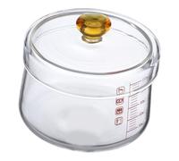 TOBBOMEY Pentola per Zuppe in Vetro Alta Resistenza Piccola Ciotola per Cottura in Casa Pentola per Stufati con Fondo Piatto Adatta per Riscaldare Latte e Zuppe Facile da Pulire e