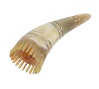 TOBBOMEY Pettine Massaggiante in Corno per Cute Capelluto, Pettine a Denti Larghi per Shampoo e Massaggio Testa Rilassante, Strumento Naturale per Benessere Chioma e Rimozione Impurità,