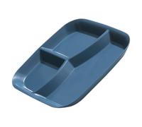 TOBBOMEY Piatto Diviso in Tre Scomparti Riutilizzabile per Porzioni Controllate Vassoio Portata Multiuso per Frutta e Condimenti per Feste Cene e Regali Colore Blu Scuro