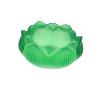 TOBBOMEY Portacandele in Vetro Artigianale a Forma di Loto, Decorativo per Consacrazione Religiosa, Set da 2 Pezzi, Base Affidabile per Uso Domestico e Altare