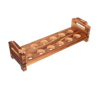 TOBBOMEY Portauova in Legno Impilabile con Scomparti Supporto Rustico da Cucina con Maniglie Organizer Frigorifero Compatto per Uova Fresche su Bancone