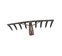 TOBBOMEY Rastrello da Giardinaggio in Acciaio 9 Denti per Lavorazione Terreno e Diserbo, Strumento Agricolo Robusto per Piantagione e Cura Prato, Attrezzo Manuale Multifunzione per Orto e Giardino