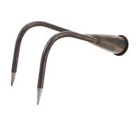 TOBBOMEY Rastrello da Giardino in Metallo Pesante con Doppia Forcella Attrezzo Manuale per Diserbo Piantagione e Aerazione del Terreno Utensile Multifunzione per Prati e Spazi Verdi Interni