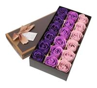 TOBBOMEY Sapone a Forma di Rosa Artificiale Profumato Confezione da 18 Pezzi con Scatola Regalo Decorazioni Floreali per Bagno e Camera per San e Regali Speciali