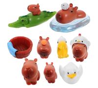 TOBBOMEY Set 10 Statuette Di Animali in Miniatura in Resina, Decorazioni Da Tavolo Per Micro Paesaggi, Figurine Di Piccoli Animali Realistici Per Ufficio e Arredamento Casa