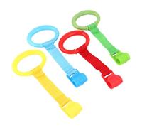 TOBBOMEY Set 4 Anelli di Trazione per Box Bambini Anello da Tirare a Mano per Imparare a Stare in Piedi Installabile su Culla e Lettino da Viaggio Materiali Sicuri Sviluppo Coordinazione