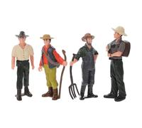 TOBBOMEY Set 4 Pezzi Statuette Braccianti Agricoli in Pvc, Modelli Micro-paesaggio Decorativi, Giocattoli Educativi, Miniature Contadini Resistenti e Portatili per Ambientazioni