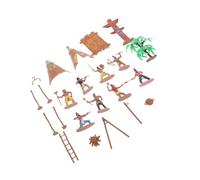 TOBBOMEY Set da 1 Pezzo di Mini Ornamenti Tribù Primitiva in Plastica, Figure di Plastica Didattiche per Giochi di Ruolo, Accessori per Tavolo da Sabbia e Layout Scenico