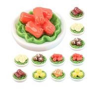 TOBBOMEY Set da 12 Pezzi di Modelli di Verdure in Miniatura in Resina Giocattoli Alimentari per Casa delle Bambole Decorazioni per Cucina in Miniatura e Oggetti di Scena per Fotografia
