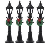 TOBBOMEY Set da 4 Micro Lampioni Stradali in Miniatura per Casa delle Bambole Modelli Decorativi Neri per Scena Esterni Ornamenti Paesaggistici Resistenti per Accessori Dollhouse