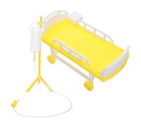 TOBBOMEY Set da Dottore per Piccoli Letto Medico e Flebo Simulata, Giocattolo Realistico Miniatura per Casa delle Bambole, Gioco di Ruolo Portatile per Asilo e Scuola Materna