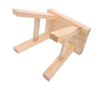 TOBBOMEY Sgabello in Legno Massello per Piccolo Supporto per Piedi in Legno Naturale Beige Scaletta Multifunzionale per Cucina Bagno Camera da Letto e Soggiorno Stabile e Facile da Pulire