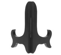 TOBBOMEY Supporto Espositore per Quadri e Piatti in Legno Nero, Base Allargata, Porta Menu e Foto da Tavolo, Adatto per Casa, Ristorante e Ufficio, Cavalletto 11-15 CM