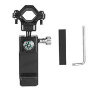 TOBBOMEY Supporto per Smartphone Bici e Moto con Braccio e Bussola Staffa Antifurto con Rotazione e Luce Indicatrice di Sicurezza Porta Telefono Manubrio Nero per Ciclismo