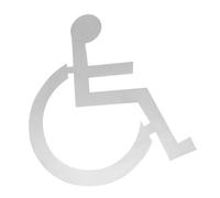 TOBBOMEY Targa Porta Wc Disabili in Acciaio Inossidabile Cartello Segnaletico per Toilette con Sedia Rotelle Facile Installazione Leggero e Portatile Segnale Accesso Bagno per Ausili