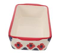 TOBBOMEY Teglia Rettangolare in Ceramica con Doppio Manico Pirofila da Forno Antiadherente Facile da Pulire per Gratin Lasagne e Cottura in Microonde Compatta e Resistente per Uso