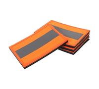 TOBBOMEY Toppe Riflettenti di Sicurezza per Zaini 4 Pezzi Arancione, Appliques Riflettenti per Abbigliamento e Giubbotti, Nastro Resistente ad Alta visibilità per attività Outdoor e Sport