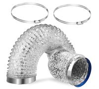 TOBBOMEY Tubo Scarico Flessibile in Alluminio con Fascia e Fascette Regolabili Resistente al Calore per e Aspirazione Fumi Cucina