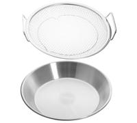 TOBBOMEY Vassoi per Frittura con Rete Scolante Piatto per Servire Snack e Fritti Vassoio Casa e Ristorante Design Semplice e Resistente per Drenaggio Olio