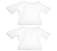 TOBBOMEY Vestiti per Bambole Orsetto 2 Pezzi in Cotone Elasticizzato Bianco Costume Decorativo e Accessorio per Peluche Abbigliamento per Bambine e Gioco Educativo di Autonomia