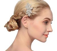 ToBe-U Cerchietto da sposa in cristallo, accessorio per capelli con perle e strass {HS-J2422Argento, Taglia unica}