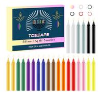 Tobeape 24 candele colorate colorate 10 cm di altezza, mini candele a punta inodore per stregoneria, altare wicca, strumenti magici, rituali, preghiere, meditazione e decorazione per feste