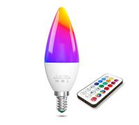 TobeBright 1X E14 Lampadina LED Cambia Colore, 3W Lampadina LED E14 RGB con Telecomando Dimmerabile Bianco Freddo 6000K + RGB E14 Lampadine Colorate, 40W Equivalente, Funzione Memoria e Timing
