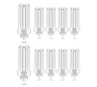 TobeBright 26W 4 Pin Lampadina Fluorescente Compatta Gx24Q-3 Base, Bianco Caldo 2700K 4 Pin Triple Tubo CFL PLT-26W 827 Plug in Lampadina CFL Risparmio Energetico per Ufficio Soggiorno Cucina, 10-pack