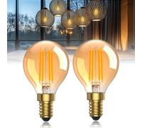 TobeBright 4W Vintage lampadine led e14 luce calda 2200K Equivalente 40W, G45/P45 Retro lampadine led attacco piccolo, 220V lampadina e14 for Illuminazione decorativa-2 pezzi