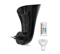 TobeBright Faretto da Parete GU10 con Spina, Applique da Interno Orientabili con una Lampadina LED da 3W RGB + Luce Calda, Wall Washer per Presa a Muro, Portalampada GU10, Girevole 360°