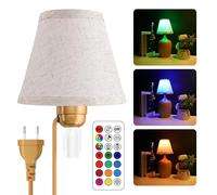 TobeBright Kit Lampada Bottiglia Fai da Te, 11 Colori RGB, Lampada da Tavolo per Camera con Paralume in Lino Beige, Lampadina E27 3000K Luce Regolabile Timer, per Arredamento Casa, Ristorante, Hotel