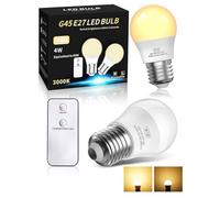 TobeBright Lampadine LED E27 Luce Calda 4W 350LM - Modalità Notturna 0.4W 35LM, Lampadina Telecomando E27 G45 Bianco Caldo 3000K
