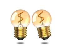 TobeBright Lampadine notturne LED E27 da 1 W, G40 Mini filamento a spirale Lampadine vintage Bianco caldo 2200 K, Vetro ambrato, Equivalente a 10 W/15 W, 30 Lumen, Non dimmerabile, Confezione da 2