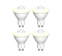 TobeBright LED Smart Motion Lampadine, GU10 PIR Sensore di Luce 5W, Bianco Caldo 3000K, Auto On/Off LED Lampada di Sicurezza per Scale, Garage, Corridoio, Passerella, Patio (Confezione 4)