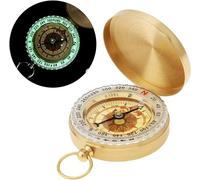 Tobefore Bussola Militare in Metallo Mini Bussola di Navigazione Portatile in Rame, Impermeabile e Luminosa, Che Brilla al Nero, Multifunzionale Retro con Inclinometro per Escursioni