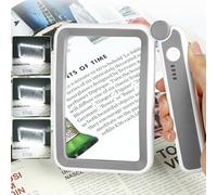 Tobegiga Lente d'ingrandimento ricaricabile con luce lente d'ingrandimento Portatile 4,72x2,95 con LED dimmerabile per anziani e ipovedenti - Lente USB leggera per giornali e caratteri piccoli
