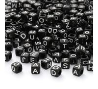 ToBeIT Acrylic Alphabet Letter""""A-Z"""" Cube Beads 1000 pcs for Jewelry