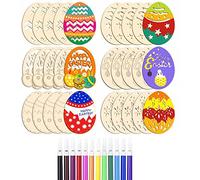 ToBeIT Decorazione pasquale in legno con cordino, per decorare le uova di Pasqua (60 x 80 mm, 42)