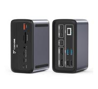 TobenONE Docking station per MacBook Dual 4K a 60Hz, 16-in-2 USB C Docking Station con 2 porte HDMI, 7 porte USB, alimentatore GaN da 100 W e ricarica da 20 W, Ethernet da 2,5 Gbps, per casa e ufficio