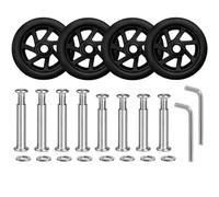 Tobeso-Nuoze Luggage Suitcase Replacement Wheels Diameter 1 7/8 inch Wear-Resistant Mute Suitcase Luggage Replacement Wheels Rubber Swivel Caster Repair Kit 4 pezzi (50 mm x 18 mm), Black-2, 5 cm x 2