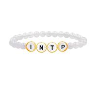 Tobestu Bracciale INTP Bianco - Agata Calcedonio Naturale - Accessorio Moda Personalità YA5886