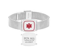 Tobestu Bracciale medico allergia alla penicillina - Gioiello di allerta sanitaria bianco per donna - YA6040