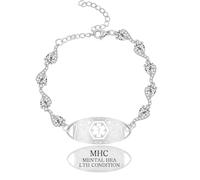 Tobestu Bracciale medico salute mentale - Gioiello a catena cuore in zirconia cubica alla moda YA5726